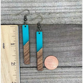 Wood + Resin Bohemian Earrings - Long - Earrings