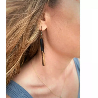 Wood + Resin Bohemian Earrings - Long - Earrings