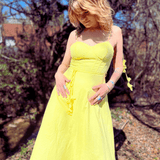 Yellow dress styled for summer brunch outfit