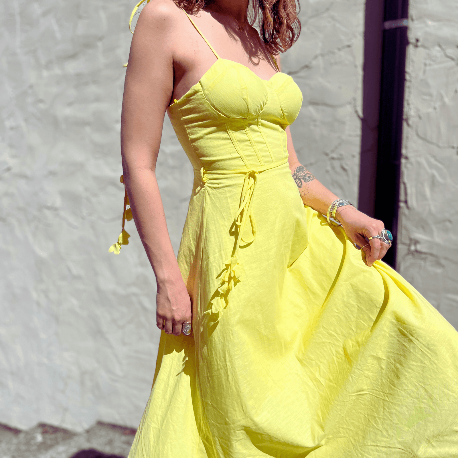 Yellow Midi Dress for Summer