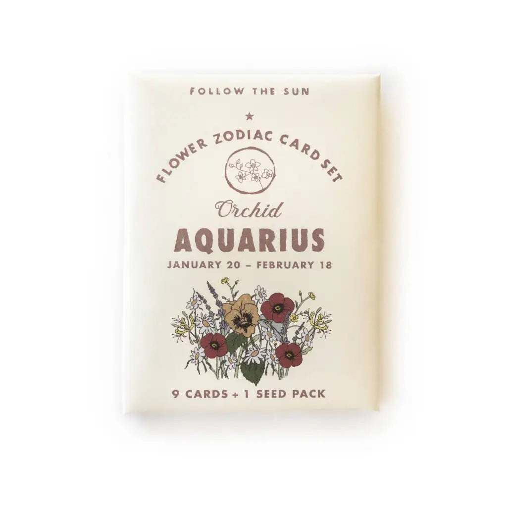 Zodiac Card Set - Floral Aquarius (Jan 20 Feb 18)