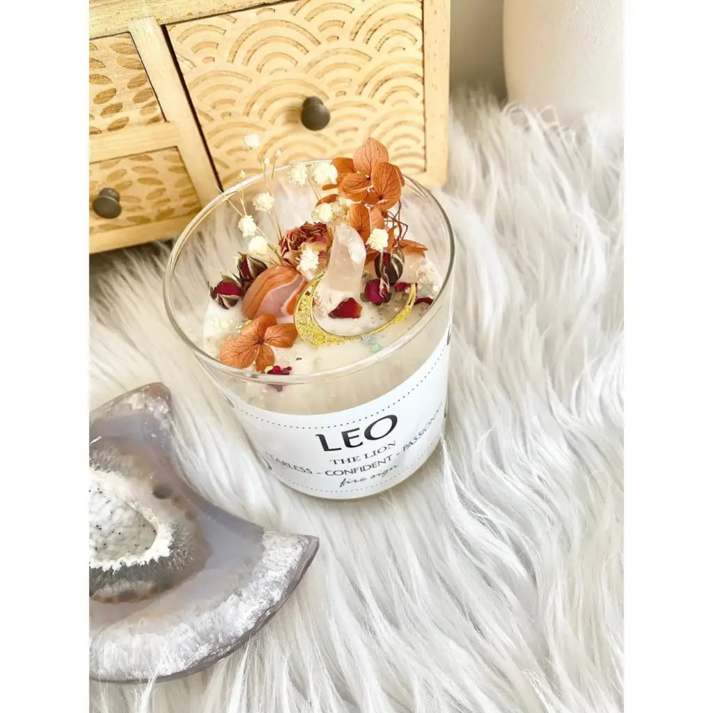 Zodiac Crystal Candle - Leo Candles