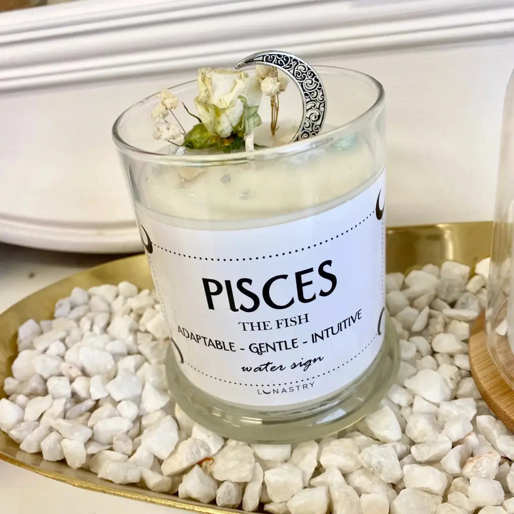 Zodiac Crystal Candle - Pisces Candles