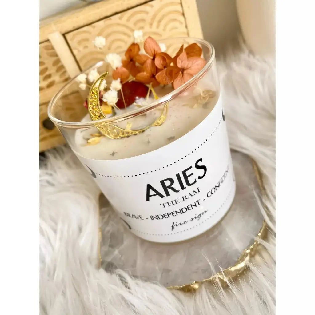 Zodiac Crystal Candle - Aries Candles